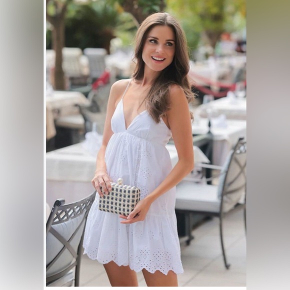 ZARA OPENWORK EMBROIDERED WHITE SUMMER  DRESS - Picture 4 of 7